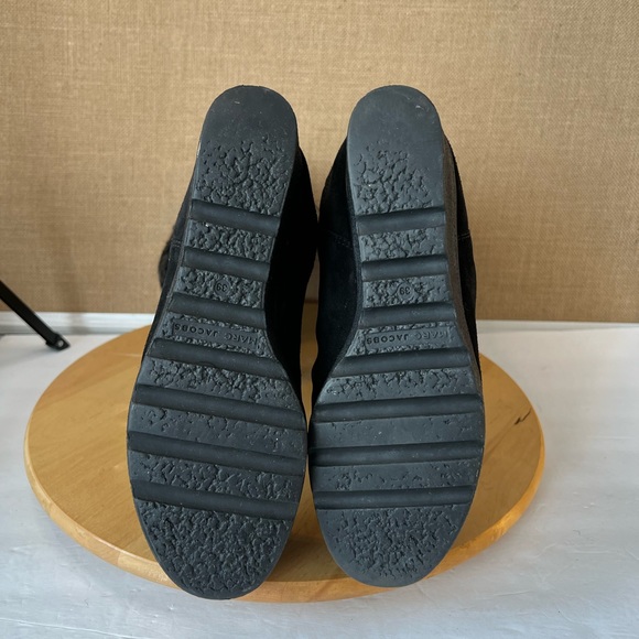 MARC JACOBS Black Quilted Suede Faux Fur Platform Wedge Tall Boots Size 39 - Picture 9 of 14